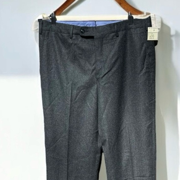 🌻NEW w.tags Vigano Gray Wool Straight Leg Flat Front Dress Pants Men's Size 36 - Picture 2 of 12